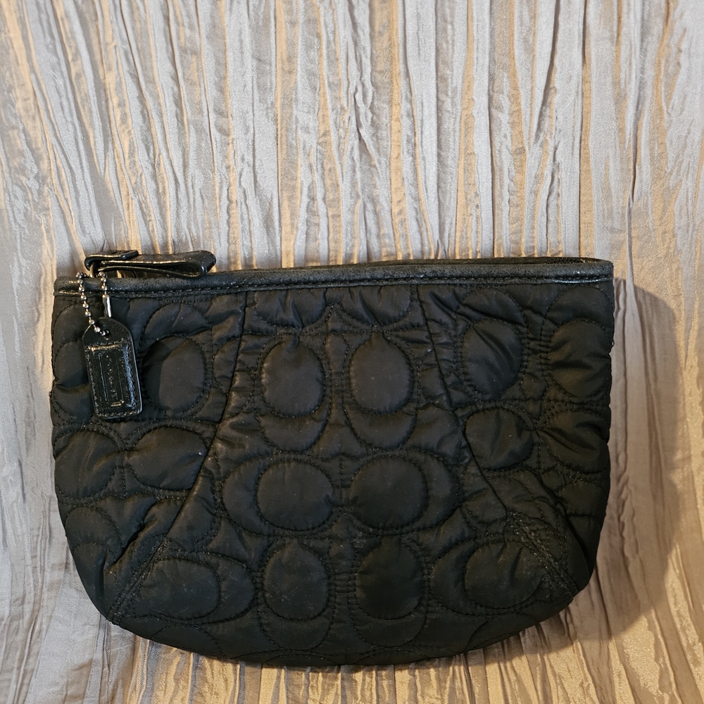 Coach Black Quilted Cosmetic Bag
